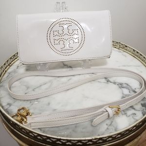 TORY BURCH White Patent Leather Crossbody